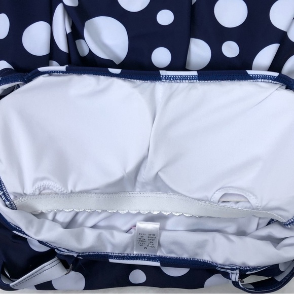 Zeraca Classic Luxury retro style polka dot bathing suit Med blue/ white - Picture 6 of 12